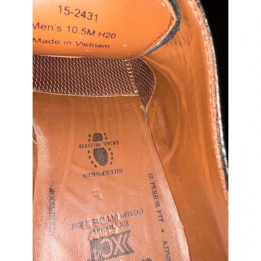 Johnston & Murphy XC4 Mens Black Leather Cap Toe Waterproof Dress Shoes 10.5 M